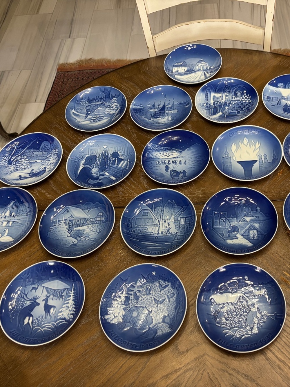 Vintage Danish Cobalt Blue Plate Collection - 22 piece lot (1960-1983)